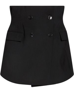 Vetements Mini Skirt Virgin Wool, Elastane, Polyamide - Black