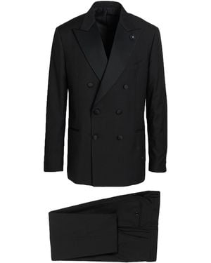 Lardini Suit Wool, Silk - Black
