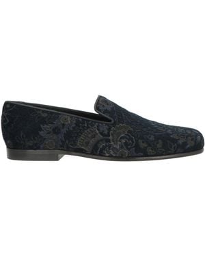 Etro Midnight Loafers Leather, Textile Fibres - Blue