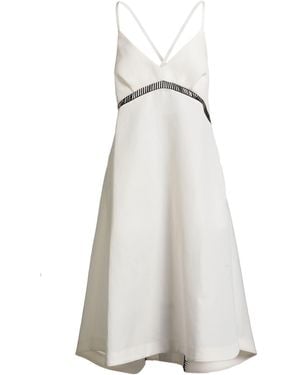 Sacai Ivory Midi Dress Silk, Cotton, Rayon - White