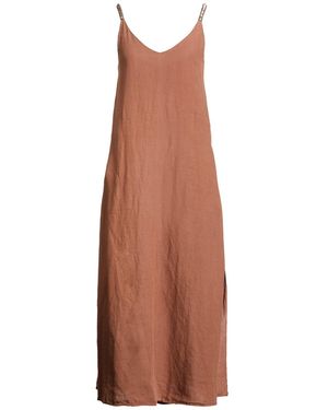 120% Lino Maxi Dresses - Brown
