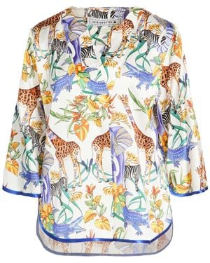 Shirtaporter Top Silk, Elastane - Grey