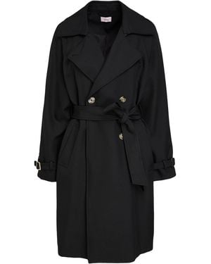 Oltre Overcoat & Trench Coat - Black
