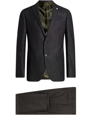 Luigi Bianchi Charcoal Suit Wool - Black