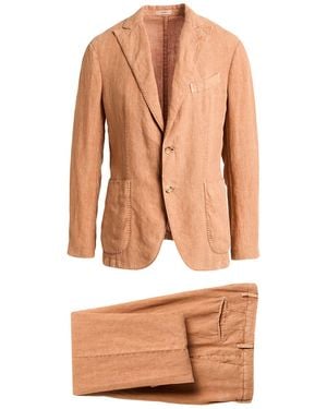 Boglioli Camel Suit Linen - Natural