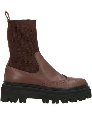 Eleventy Ankle Boots Leather, Textile Fibres - Brown