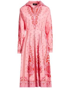 Etro Midi Dress Cotton, Elastane - Pink