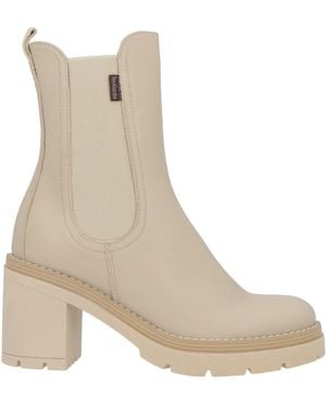 Nero Giardini Cream Ankle Boots Soft Leather - Natural