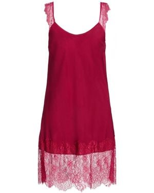 Twinset Garnet Mini Dress Polyester, Polyamide - Red