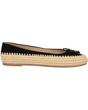 Paloma Barceló Ballet Flats Kidskin, Natural Raffia - Black