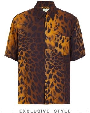 ARIES x YOOX Mustard Shirt Viscose - Brown