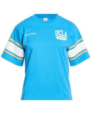 Sporty & Rich Azure T-Shirt Cotton - Blue