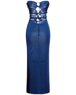 Tom Ford Bright Maxi Dress Viscose, Polyamide - Blue