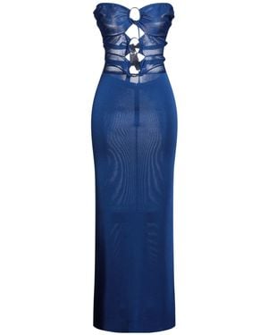 Tom Ford Bright Maxi Dress Viscose, Polyamide - Blue