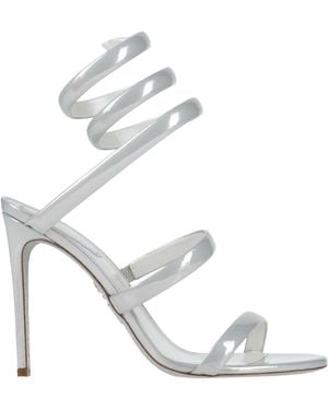 Rene Caovilla Patent Calfskin Lace-Up Sandals - White