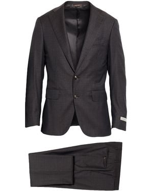 Canali Charcoal Suit Wool - Black