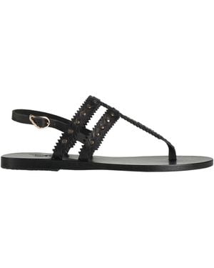 Ancient Greek Sandals Thong Sandal Leather - Black