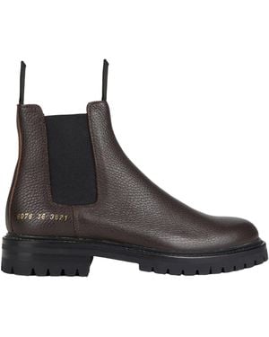 Common Projects Dark Ankle Boots Soft Leather - Brown