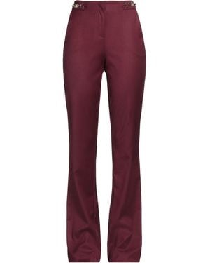Gaelle Paris Burgundy Trousers Polyester, Viscose, Elastane - Red