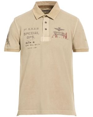 Aeronautica Militare Sand Polo Shirt Cotton - Natural