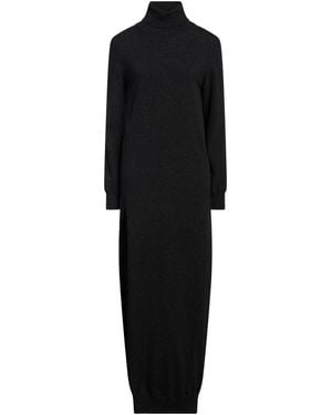 Semicouture Charcoal Maxi Dress Virgin Wool, Cashmere - Black