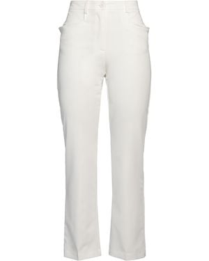 Denny Rose Ivory Pants Polyester, Viscose, Elastane - White