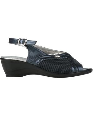 Valleverde Sandals Leather, Textile Fibers - Blue
