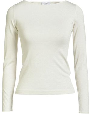 Brunello Cucinelli Jumper Cashmere, Silk, Polyamide, Metallic Polyester - White