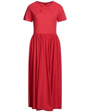 Rose' A Pois Maxi Dress Cotton - Red