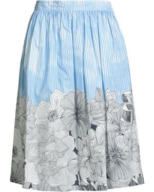 ROSSO35 Azure Midi Skirt Cotton - Blue