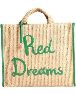 Red(V) Sand Handbag Straw - Green
