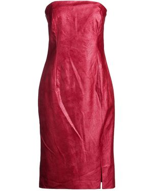 DOUBLE C Midi Dress Polyurethane, Viscose - Red