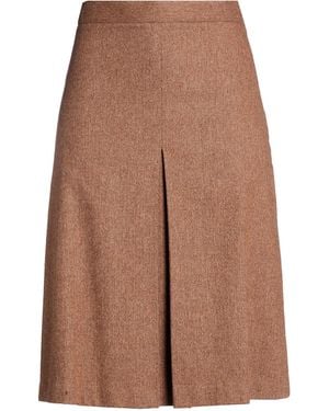 Lardini Tan Midi Skirt Virgin Wool, Alpaca Wool, Nylon, Rubber - Brown
