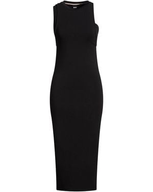 BOSS Midi Dress Modal, Recycled Polyamide, Elastane, Polyamide - Black