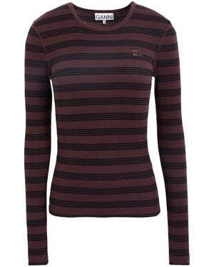 Ganni T-Shirt Cotton, Elastane - Purple