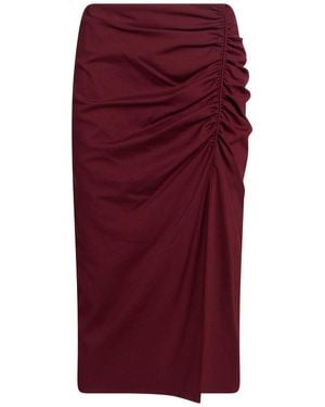 MEIMEIJ Burgundy Midi Skirt Viscose - Red