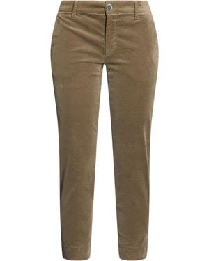 120% Lino Khaki Pants Cotton, Elastane - Natural