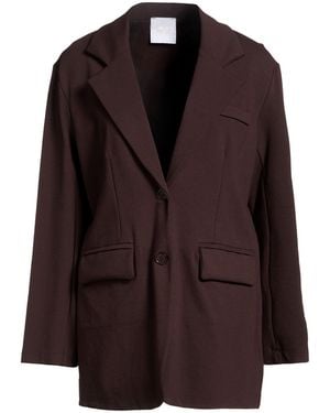 LOKITA Milano Dark Blazer Viscose, Polyamide, Elastane - Brown