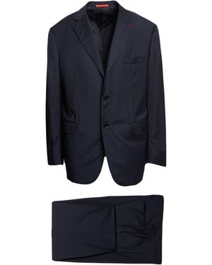 Isaia Midnight Suit Wool - Blue