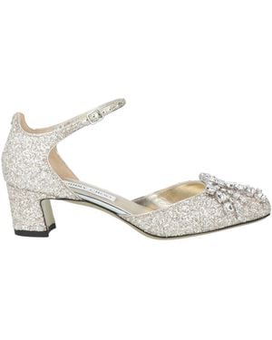 Jimmy Choo Pumps Textile Fibers, Goat Skin, Calfskin - White