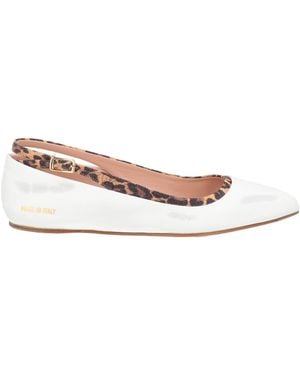 HIDNANDER Ballet Flats Leather, Textile Fibres - Natural