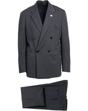 Lardini Charcoal Suit Virgin Wool, Elastane - Gray