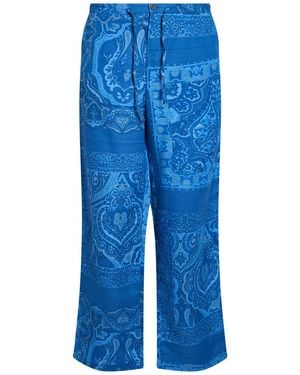 Etro Pants Linen - Blue
