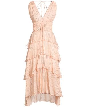 Maje Midi Dress Silk, Metallic Fiber - Pink