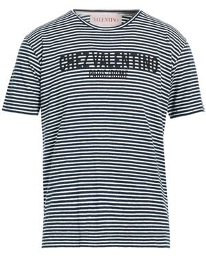 Valentino Garavani T-Shirt Linen, Cotton, Elastane - Blue