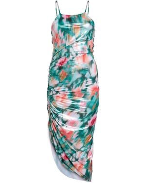 ME FUI Midi Dress Polyester, Elastane - Blue