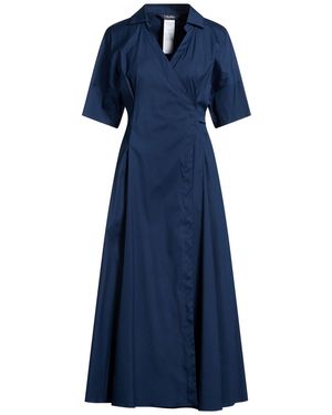 Max Mara Midnight Maxi Dress Cotton, Polyamide, Elastane - Blue