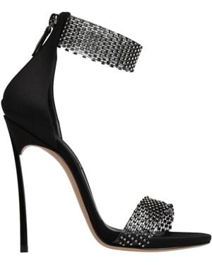 Casadei Sandals Leather, Textile Fibres - Black