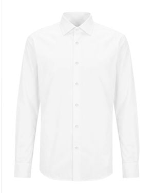 Brooksfield Shirt Cotton, Elastane - White