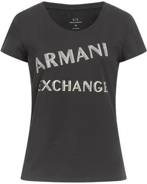 ARMANI EXCHANGE Charcoal T-Shirt Cotton, Elastane - Black